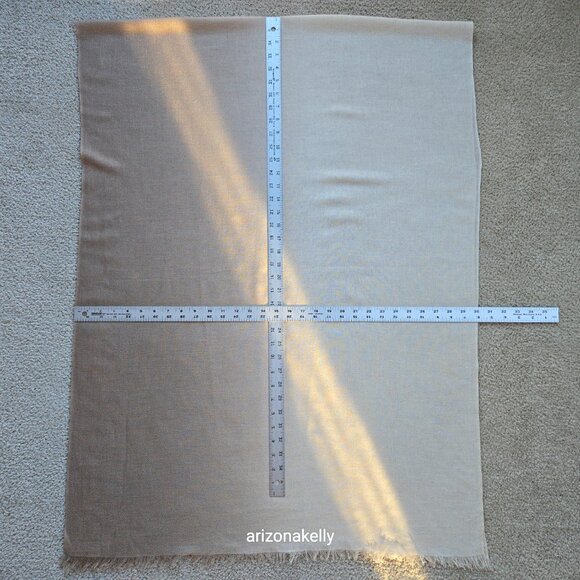 NWOT Silk & Cashmere Gradient Wrap Scarf Ombre Brown to Natural - Picture 7 of 10